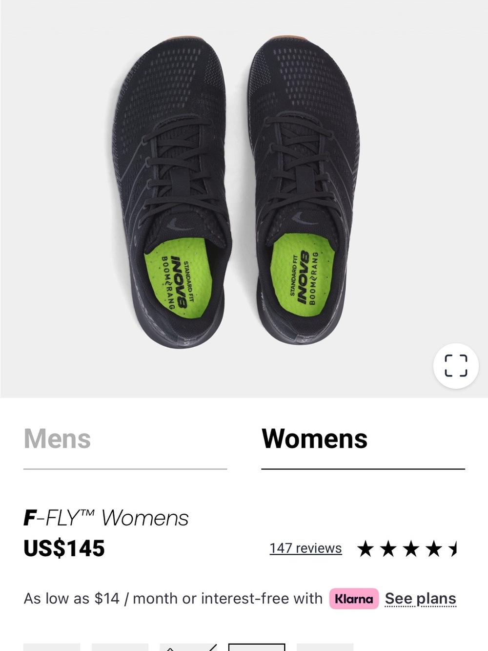Inov-8 Womens Black Crossfit Shoes F-fly